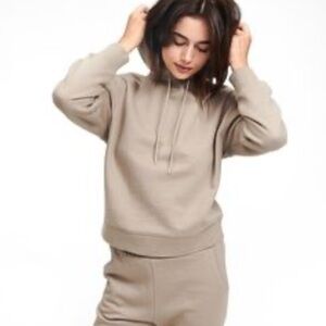 NAADAM tan long sleeve cashmere/cotton hoodie sweatshirt size Medium